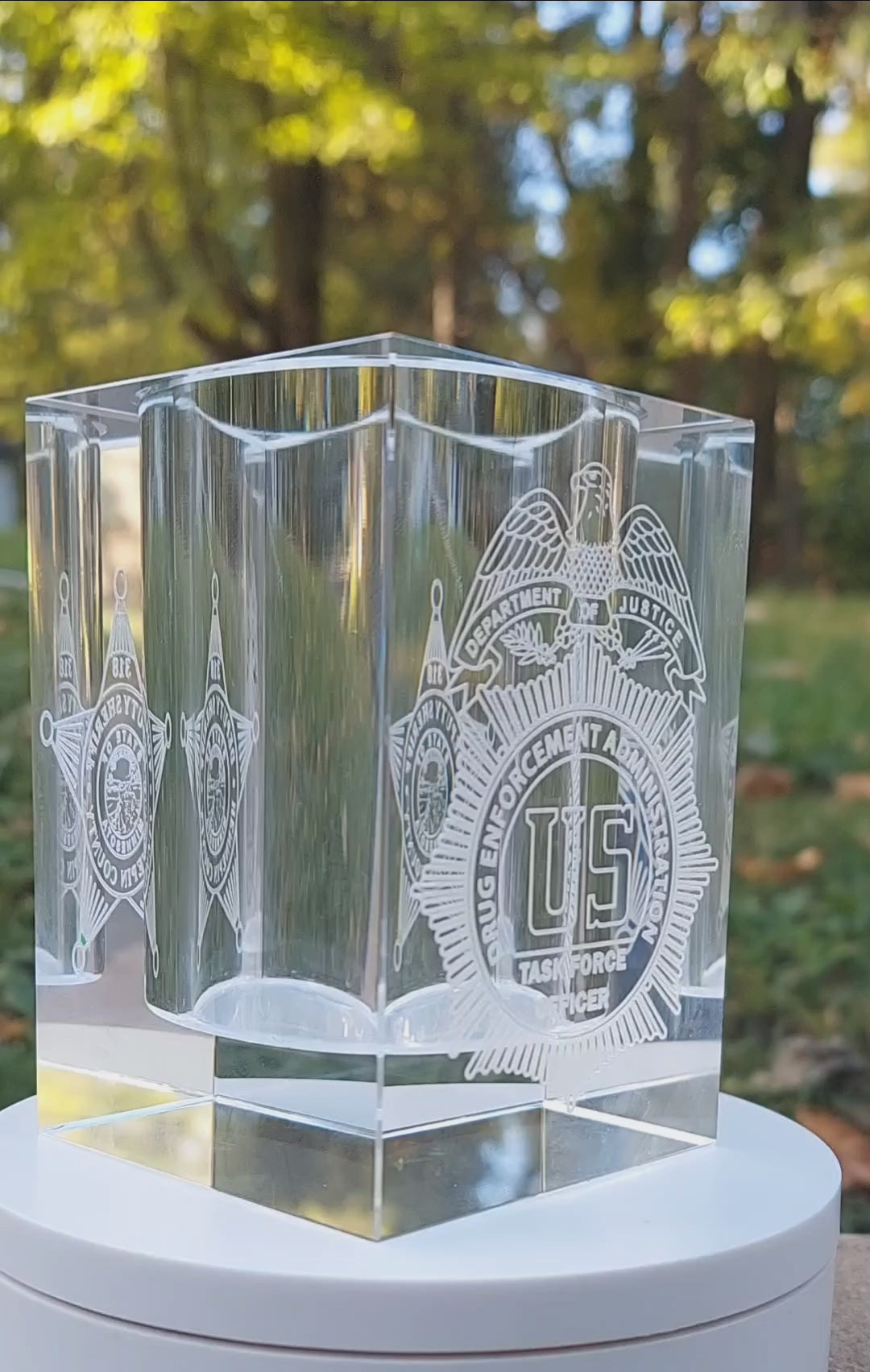 Custom engraved pen pencil holder