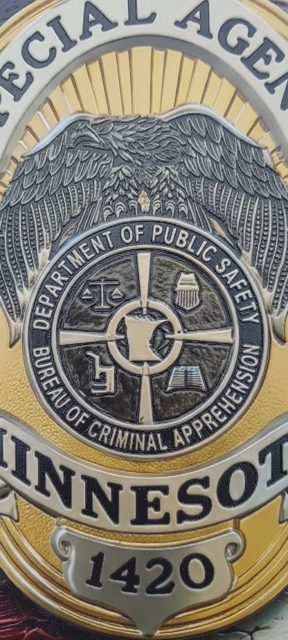 full color textured police plaque slate minnesota bureau of criminal apprehension 