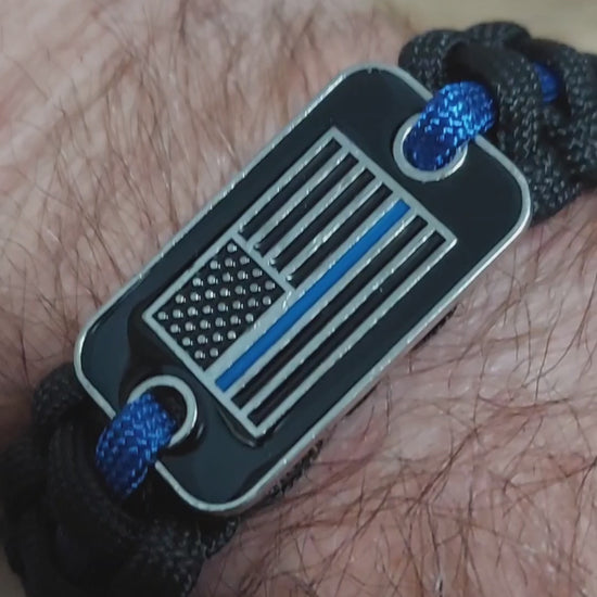 blue line police paracord bracelet