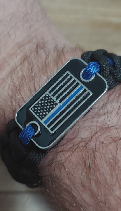 blue line police paracord bracelet