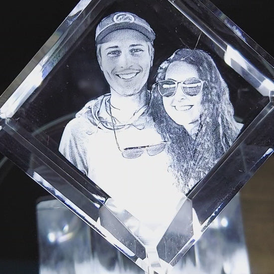 custom laser engraved 3d crystal cut corner keepsake