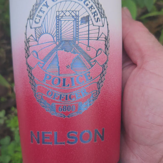 custom engraved red white and blue tumbler patriotic law enforcement firefighter