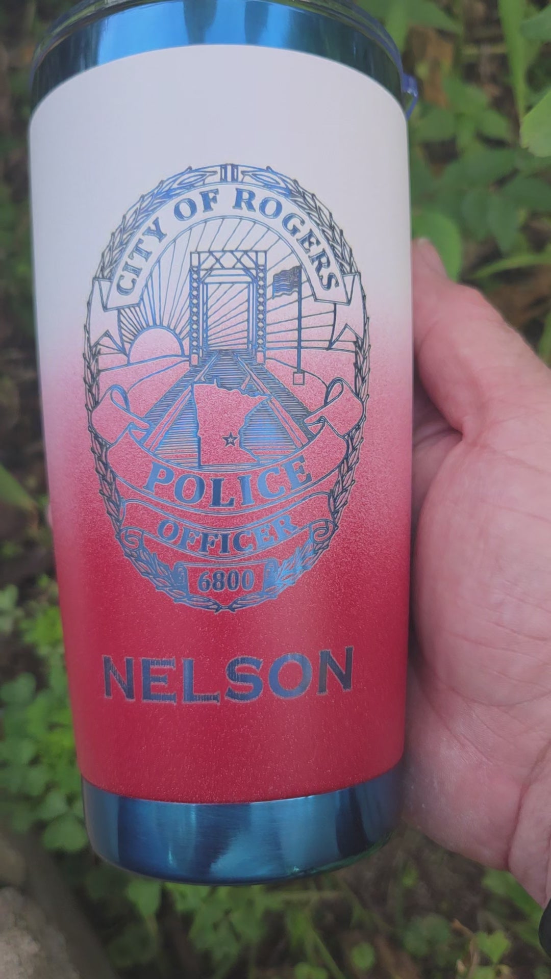 custom engraved red white and blue tumbler patriotic law enforcement firefighter