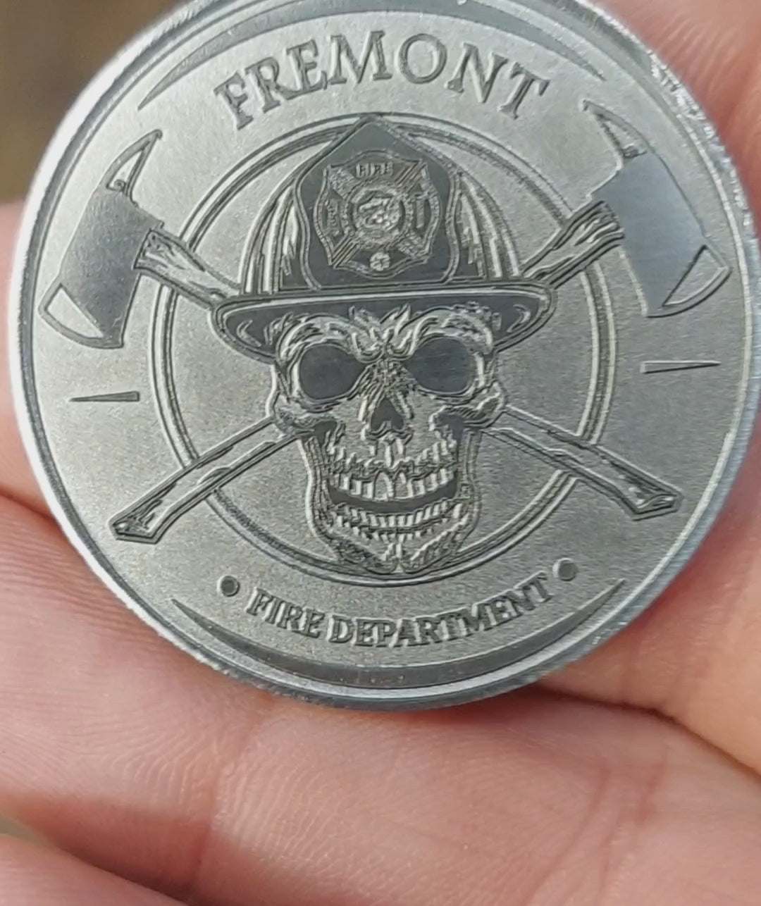 custom laser engraved firefighter challenge coin 