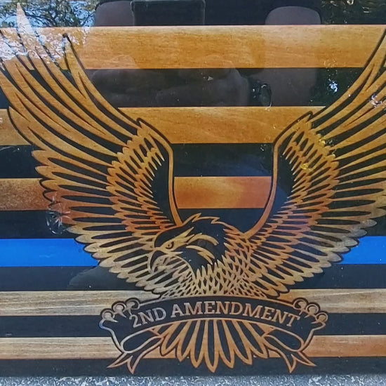 Custom engraved epoxy wood flag