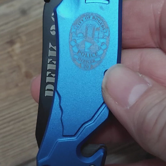 custom laser engraved bison river knives