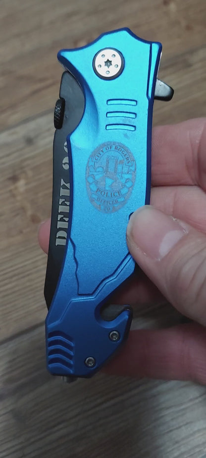custom laser engraved bison river knives
