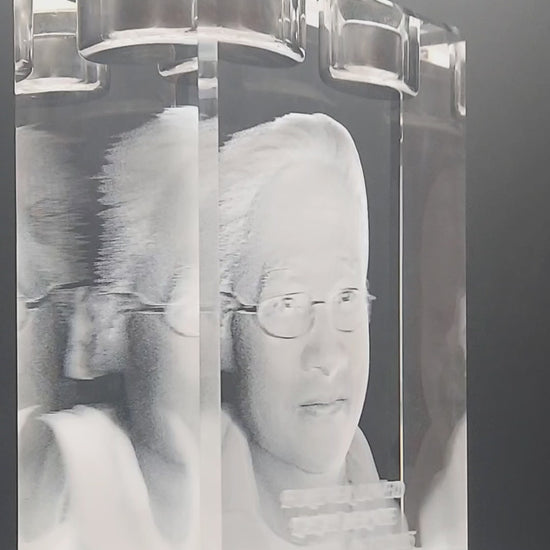 custom laser engraved 3d crystal urn candle holder 