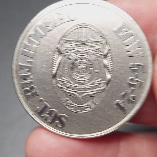 custom laser engraved police officer memorial challenge coin 