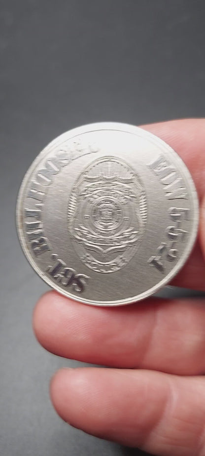 custom laser engraved police officer memorial challenge coin 