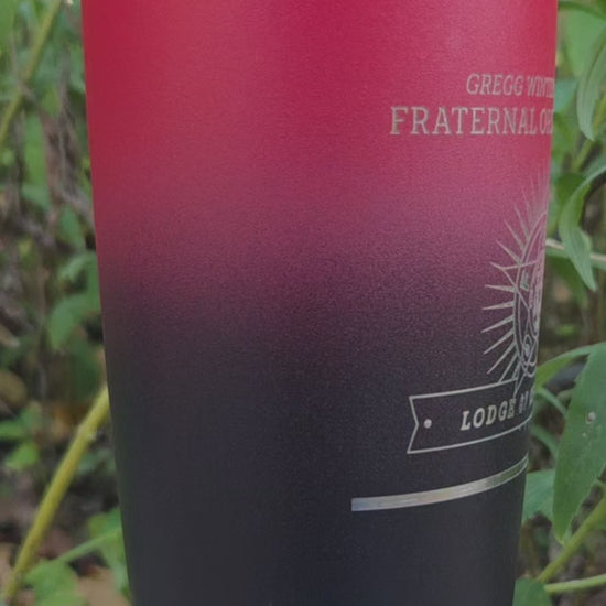 custom engraved 20oz red black tumbler firefighter law enforcement business logo 