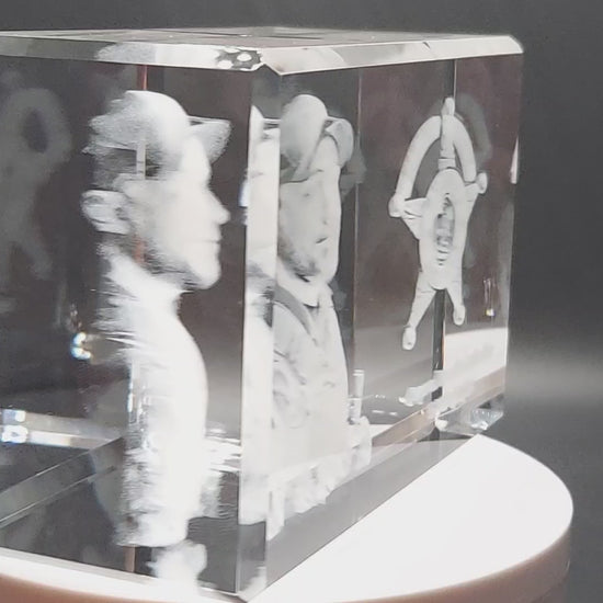 laser engraved 3D crystal police memorial 
