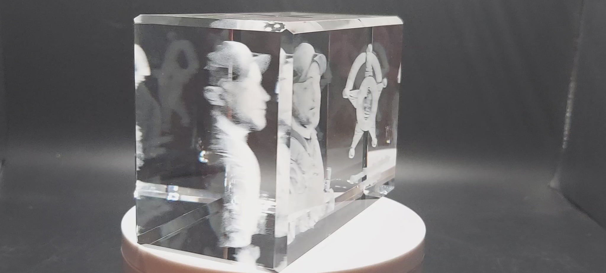 laser engraved 3D crystal police memorial 