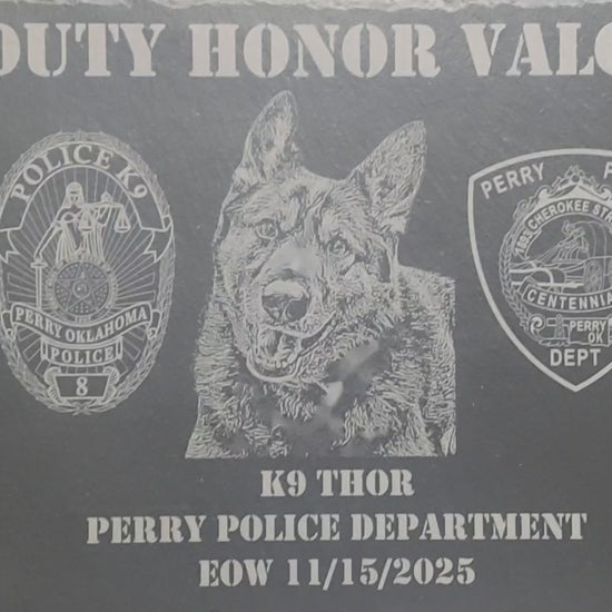 custom laser engraved police k9 memorial plaque 