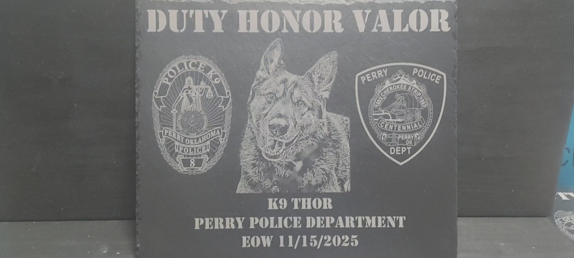 custom laser engraved police k9 memorial plaque 